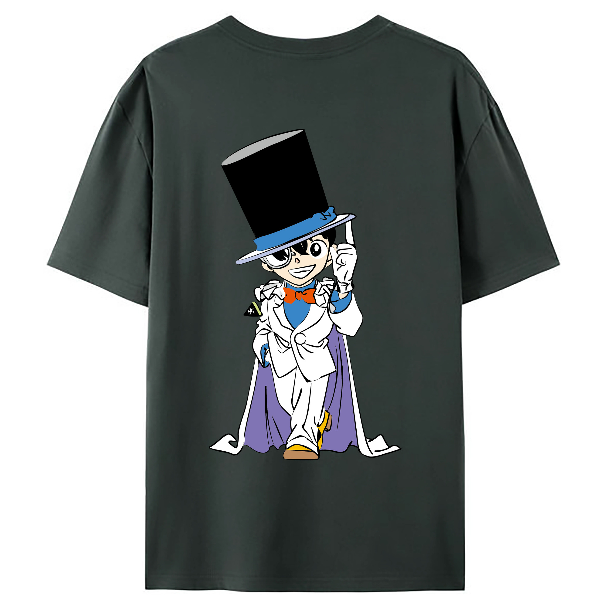 （画像用） 名探偵コナン 江戸川 コナン Detective Conan Conan Edogawa 綿100％ メンズ半袖Tシャツ（バックプリント） 通気性